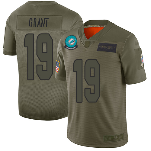 Nike Miami Dolphins #19 Jakeem Grant Camo Men Stitched NFL Limited 2019 Salute To Service Jersey